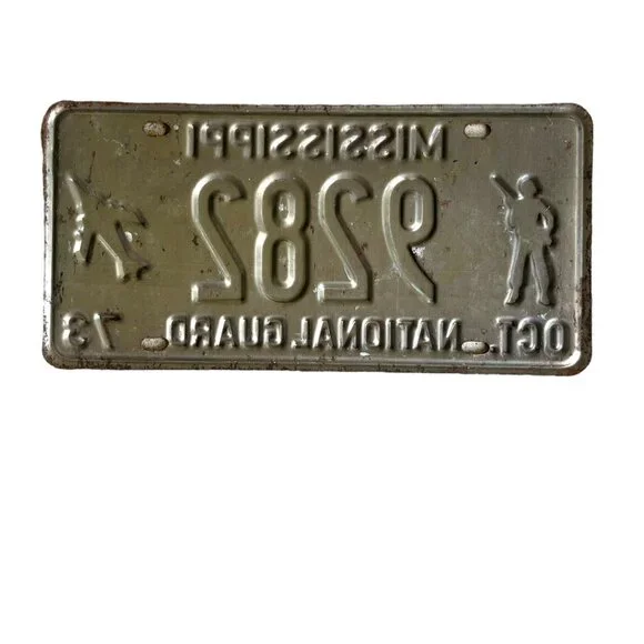 1973 Mississippi National Guard License Plate Vintage - Picture 2 of 2